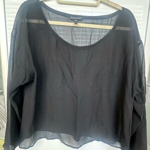Eileen Fisher Sheer Black Blouse